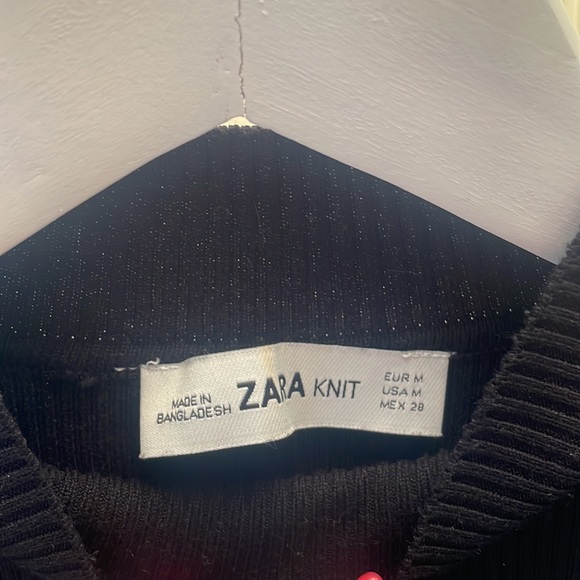 ZARA KNIT long sleeve high neck top in M - Picture 3 of 3